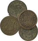 Lote 4 monedas 1 Maravedí. 1746 y 1747(3). SEGOVIA. AC-18 y 19(3). BC a MBC.