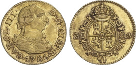 1/2 Escudo. 1786. MADRID. D.V. 1,74 grs. Restos de brillo original. AC-1280. MBC+.