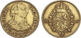 1/2 Escudo. 1786. MADRID. D.V. 1,69 grs. AC-1280. MBC+.