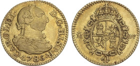 1/2 Escudo. 1786. MADRID. D.V. 1,67 grs. Brillo original. AC-1280. MBC+.