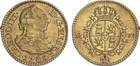 1/2 Escudo. 1786. MADRID. D.V. 1,75 grs. Restos de brillo original. AC-1280. MBC+.