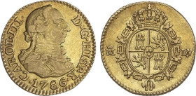 1/2 Escudo. 1786. MADRID. D.V. 1,71 grs. Brillo original. AC-1280. MBC+.