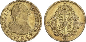 1/2 Escudo. 1786. MADRID. D.V. 1,74 grs. Restos de brillo original. AC-1280. MBC+.