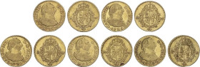 Lote 5 monedas 1/2 Escudo. 1786. MADRID. D.V. AC-1280. MBC a MBC+.