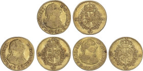 Lote 3 monedas 1/2 Escudo. 1788. MADRID. M. AC-1286. MBC- a MBC.