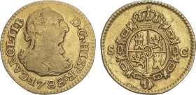 1/2 Escudo. 1788. SEVILLA. C. 1,69 grs. Restos de brillo original. AC-1318. MBC.