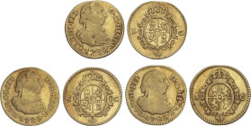 Lote 3 monedas 1/2 Escudo. 1788. SEVILLA. C. AC-1318. MBC.