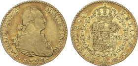 1 Escudo. 1792. MADRID. M.F. 3,32 grs. Bonita pátina anaranjada. AC-1109. MBC/MBC+.