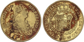 2 Escudos. 1789. MADRID. M.F. 6,64 grs. (Concreciones y rayitas). AC-1274. MBC/MBC+.