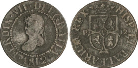 12 Diners. 1812. MALLORCA. 6,82 grs. (Leves oxidaciones). AC-24. MBC-.