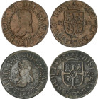 Lote 2 monedas 12 Diners. 1812. MALLORCA. AC-24. MBC-.