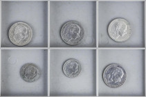 Lote 6 monedas 10 (2), 20 Centavos de Peso (4). 1881 a 1885. 10 Centavos de Peso: 1881, 1885. 20 Centavos de Peso: 1881, 82, 83, 85. A EXAMINAR. BC a ...