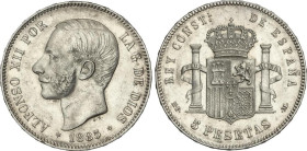 5 Pesetas. 1885 (*18-87). M.P.-M. ESCASA. MBC+.
