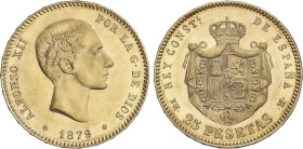 25 Pesetas. 1879 (*18-79). E.M.-M. EBC+.