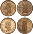 Lote 2 monedas 2 Céntimos. 1911, 1912 (*11), (*12). P.C.-V. SC.