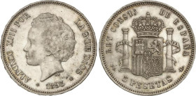5 Pesetas. 1893 (*18-93). P.G.-L. EBC-.