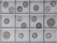 Lote 17 monedas 25 (2) y 50 Céntimos (14) y 10 Centavos de Peso. 1869 a 1927. GOBIERNO PROVISIONAL a ALFONSO XIII. 25 Céntimos 1925 y 1927. 50 Céntimo...