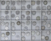 Lote 57 monedas 50 Céntimos. 1869 a 1926. GOBIERNO PROVISIONAL a ALFONSO XIII. 1869 (2), 70, 80 (6), 81 (2), 85, 89, 92 (4), 1900 (4), 04 (21), 10 (12...