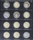 Lote 52 monedas 1 Céntimo a 2 Pesetas. 1870 a 1927. GOBIERNO PROVISIONAL a ALFONSO XIII. AE, AR. En álbum. A EXAMINAR. MBC- a MBC+.