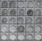 Lote 25 monedas 5 Pesetas. 1870 a 1896. 1870 (3), 71 (2), 78 (3), 79, 81, 82, 83, 84, 85 (3), 88, 90 (2), 91, 93 (2), 94, 96, 97. A EXAMINAR. MBC- a M...