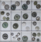 Lote 60 monedas. REPÚBLICA ROMANA e IMPERIO ROMANO. AE, AR. Incluye denarios, quinarios, antoninianos, dupondios y pequeños bronces. Diferentes famili...