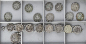 Lote 18 monedas 50 Céntimos (17) y 40 Céntimos de Escudo. 1864 a 1926. ISABEL II a ALFONSO XIII. AR. Algunas repetidas y algunas estrellas visibles. 9...