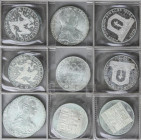 Lote 10 monedas 100 Schilling (7), Thaler (3). (1780), 1975, 1976. AR. Los Thaler reproducción de Maria Theresa. A EXAMINAR. KM-T1 (3), 2923 (2), 2924...