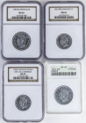 Lote 4 monedas 1 (2) y 2 Francs (2). 1943. LOUIS II. AL. Encapsuladas por NGC de 1 Franc como MS62 y MS64, de 2 Franc como MS65 y 2 Franc encapsulada ...