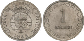 1 Escudo. 1948. Ni-Br. Encapsulada por NGC (2124952-004) como MS 64. KM-9. SC.