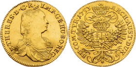 Maria Theresia, 1 Dukat 1753, Hall