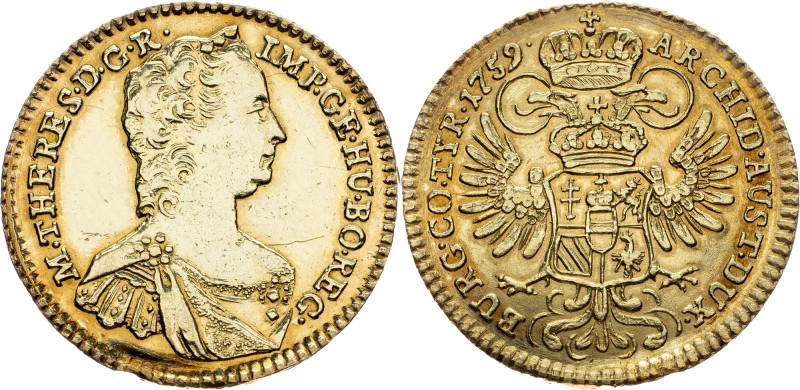 Maria Theresia, 1 Dukat 1759, Vienna Maria Theresia, 1 Dukat 1759, Vienna, Au|po...