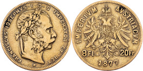 Franz Joseph I., 8 Gulden 1877, Vienna