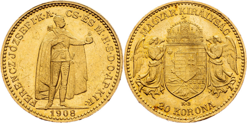 Franz Joseph I., 20 Korona 1908, KB, Kremnitz Franz Joseph I., 20 Korona 1908, K...