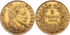 France, 5 Francs 1864, A