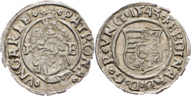 Ferdinand I., Denar 1543, KB, Kremnitz