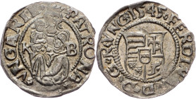 Ferdinand I., Denar 1545, KB, Kremnitz