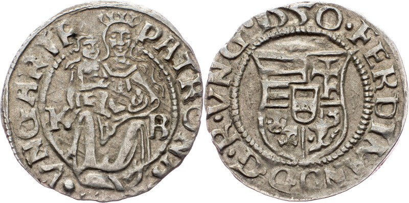 Ferdinand I., Denar 1550, KB, Kremnitz Ferdinand I., Denar 1550, KB, Kremnitz, A...