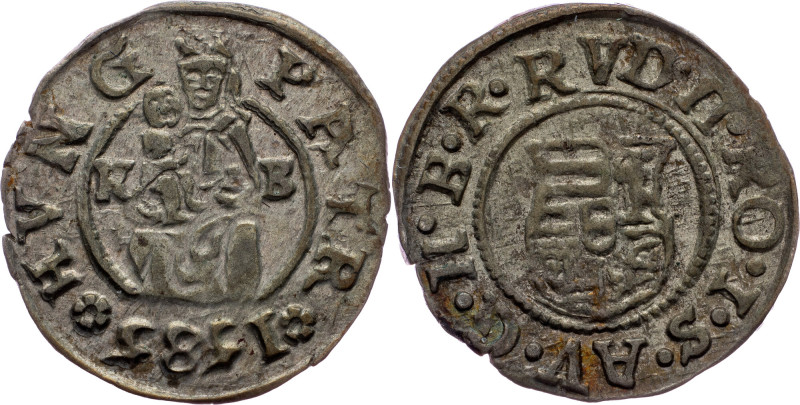 Rudolph II., Denar 1585, KB, Kremnitz Rudolph II., Denar 1585, KB, Kremnitz, Ag|...