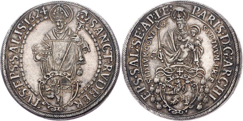 Salzburg, 1 Thaler 1624 Salzburg, 1 Thaler 1624, 28,6 g, Ag|toned; VF+

Grade:...