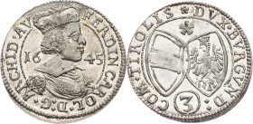 Archduke Ferdinand, 3 Kreuzer 1645, Hall
