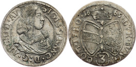 Archduke Sigismund Franz, 3 Kreuzer 1665, Hall