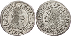 Leopold I., 3 Kreuzer 1665, KB, Kremnitz