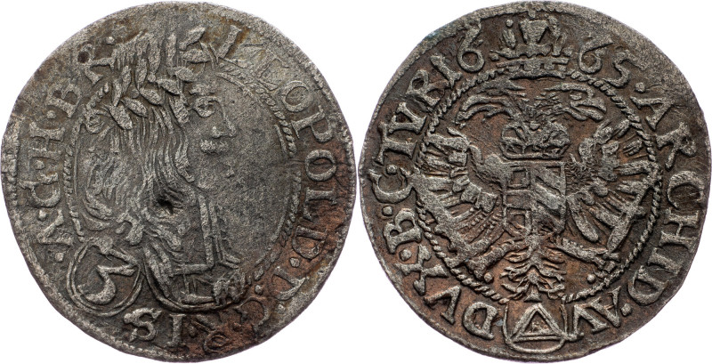 Leopold I., 3 Kreuzer 1665, Neuburg Leopold I., 3 Kreuzer 1665, Neuburg, Ag|slig...