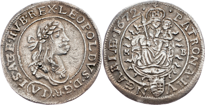Leopold I., 6 Kreuzer 1672, KB, Kremnitz Leopold I., 6 Kreuzer 1672, KB, Kremnit...