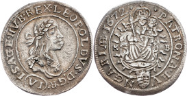 Leopold I., 6 Kreuzer 1672, KB, Kremnitz