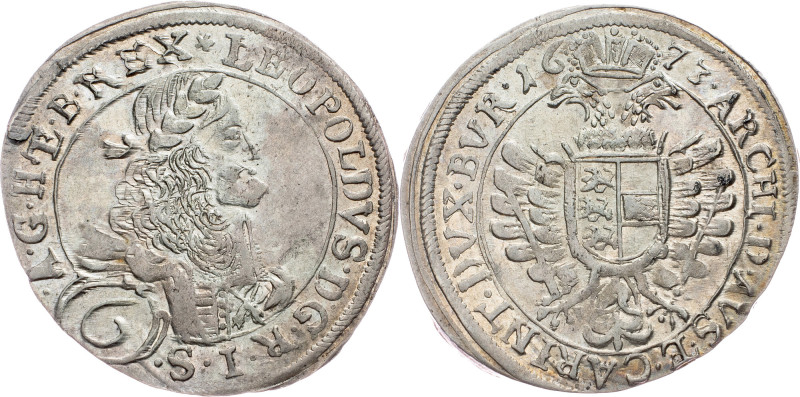 Leopold I., 6 Kreuzer 1673, St. Veit Leopold I., 6 Kreuzer 1673, St. Veit, Ag|to...