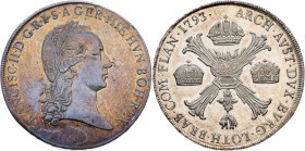 Franz I. (II.), 1 Thaler 1793, M, Milan