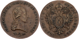 Franz I. (II.), 6 Kreuzer 1800, D, Salzburg