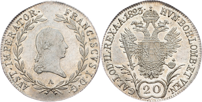 Franz I. (II.), 20 Kreuzer 1823, A, Vienna Franz I. (II.), 20 Kreuzer 1823, A, V...