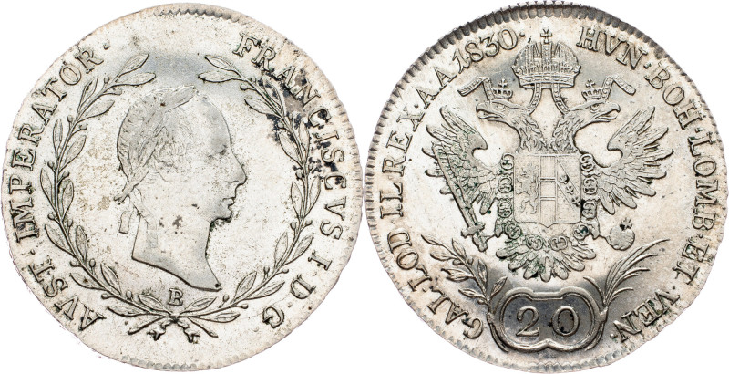 Franz I. (II.), 20 Kreuzer 1830, B, Kremnitz Franz I. (II.), 20 Kreuzer 1830, B,...
